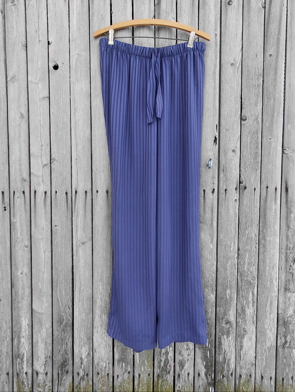 Victorias Secret VS elegant purple silky striped pj pajama pants Womens S
